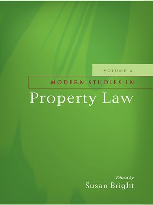 cover image of Modern Studies in Property Law, Volume 6